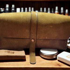Durable Rustic Buffalo Leather Dopp Shaving Kit (bag only)