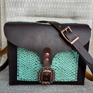 Embossed Cowhide Croc Look Leather Dorsett Purse (Website Exclusive)