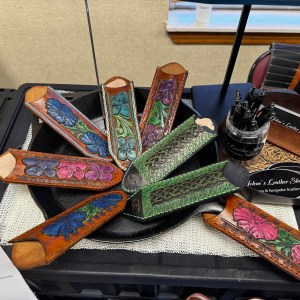 Hand Tooled Leather Skillet Handle Cover