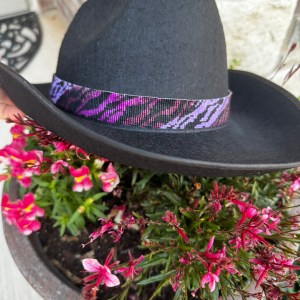 Pink and Purple Zebra Beaded Hatband